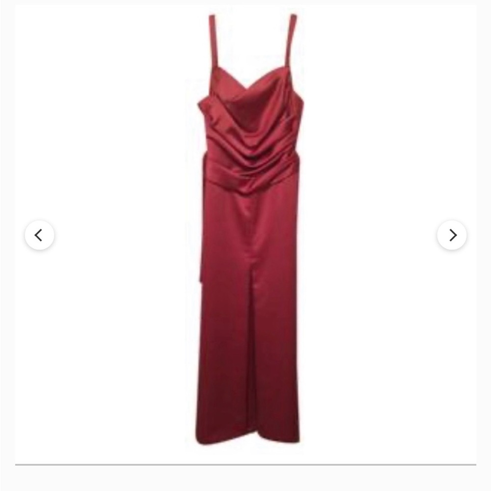 Wine Red Satin maxi dress